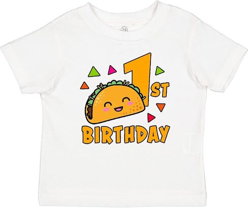 inktastic 1st Birthday with Taco and Confetti Baby T-Shirt in Saudi Arabia