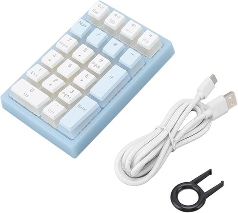 Number Pad, 21 Keys Num Pad with RGB Backlight Gaming Keypad USB Wired Mini Numpad Mechanical Numeric Keypad Extended Layout for Cashier Portable Keypad Numberpad for Laptop Desktop Computer PC, Blue in Saudi Arabia