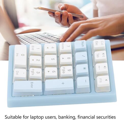 Number Pad, 21 Keys Num Pad with RGB Backlight Gaming Keypad USB Wired Mini Numpad Mechanical Numeric Keypad Extended Layout for Cashier Portable Keypad Numberpad for Laptop Desktop Computer PC, Blue in Saudi Arabia