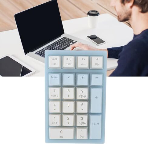 Number Pad, 21 Keys Num Pad with RGB Backlight Gaming Keypad USB Wired Mini Numpad Mechanical Numeric Keypad Extended Layout for Cashier Portable Keypad Numberpad for Laptop Desktop Computer PC, Blue in Saudi Arabia