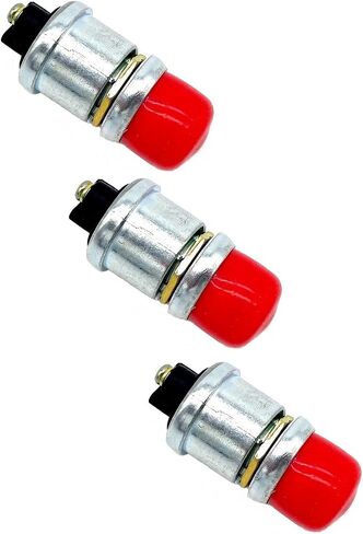 F.S.P محرك أحمر لبدء الضغط على زر التشغيل المؤقت 12 فولت / 24 فولت 50 أمبير زر ضغط مقاوم للطقس لسيارة شاحنة قارب RV ATV (أحمر، عبوة واحدة) in Saudi Arabia