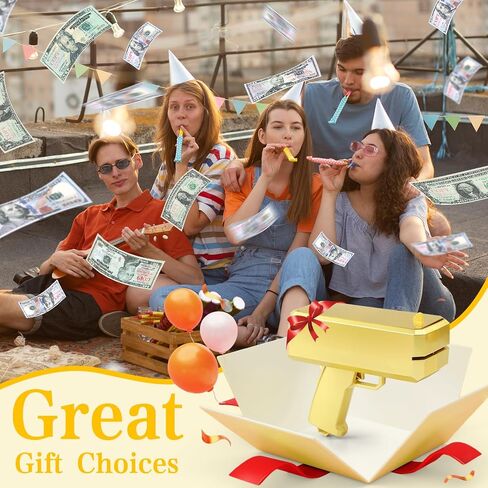 Money Gun Shooter Prop Gun That Shoot Money, Gold Money Gun Fake Machine Gun Paper Playing Spray Money Guns, Make It Rain Cash Cannon Money Thrower Gun, Toy Party Supplies (Batteries Included) in Saudi Arabia