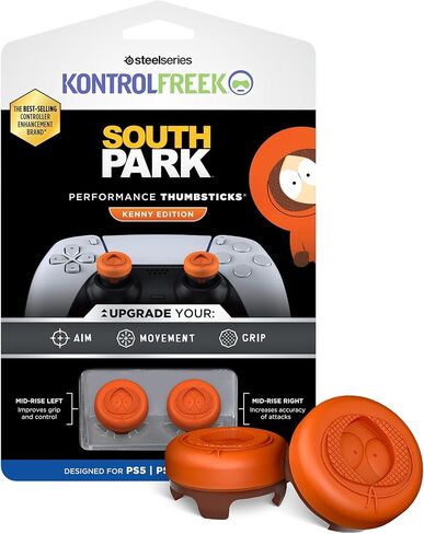 KontrolFreek South Park: Kenny Edition Performance Thumbsticks لوحدة تحكم PlayStation 4 (PS4) وPlaystation 5 (PS5) | منتصف الارتفاع، مقعر | البرتقالي in Kuwait