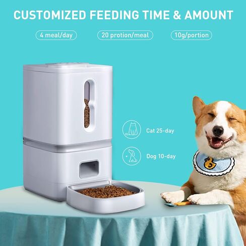 وحدة تغذية أوتوماتيكية ذكية للقطط - موزع طعام قطط أوتوماتيكي موثوق به سعة 7 لتر مع شاشة LCD لسهولة الإعداد - وحدة تغذية أوتوماتيكية للكلاب قابلة للبرمجة - 4 وجبات يومية، ومسجل صوت لمدة 10 ثوانٍ in Kuwait