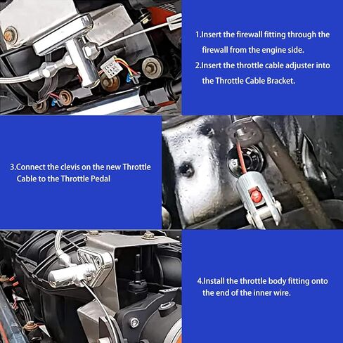 1 قطعة طقم كابل خانق من الفولاذ المقاوم للصدأ، كابل خانق مجدول 36 بوصة، متوافق مع محرك 97-07 شيفروليه/تشيفي LS1 4.8L 5.3L 5.7L 6.0L إصلاح كابل الخانق (فضي) in Kuwait