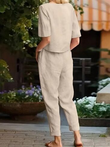SOLY HUX Women's Casual Short Sleeve Tee Shirt and Belted Pants 2 Piece Outfit in Saudi Arabia