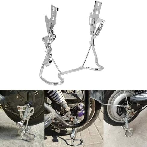 Alvinlite Double Leg Kickstand for 14 inch (35cm) Tires, Stainless Steel Electric Bike Bicycle Stand Electric Scooter with Seat Foot Mount Easy to Install for Electric Vehicle Outdoor, Double Hole in Saudi Arabia