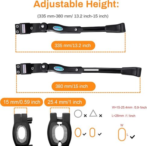 NICEDACK Bike Kickstand, Adjustable Kickstand Aluminium Alloy Bicycle Kickstand for Mountain Bike/700 Road Bike/BMX/MTB 22'' 24'' 26'' 27.5'' 28inches Adults Bike in Saudi Arabia