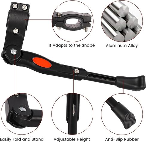 Adjustable Bike Kickstand for Mountain Adults bikes, Kids Bike Kick Stand,Rear side Bicycle Kickstand,Aluminum Bicycle Kick Stand Fits for 22"-27" Road Bike/BMX/MTB Bike Kickstand in Saudi Arabia