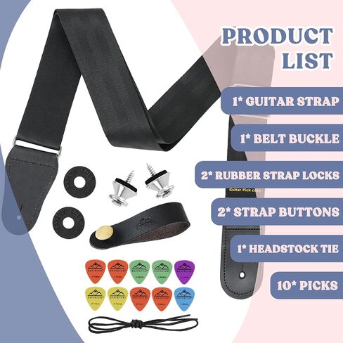 EASTROCK Guitar Strap, Adjustable Cotton Strap, Acoustic Guitar Strap, Electric Guitar Strap, Bass Strap for Beginners (brown) in Saudi Arabia