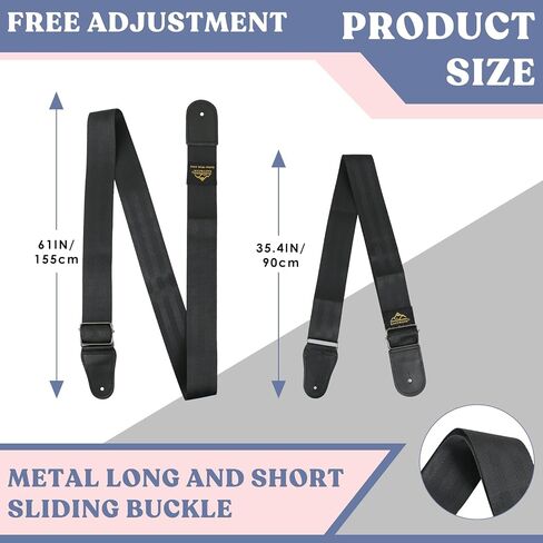EASTROCK Guitar Strap, Adjustable Cotton Strap, Acoustic Guitar Strap, Electric Guitar Strap, Bass Strap for Beginners (brown) in Saudi Arabia
