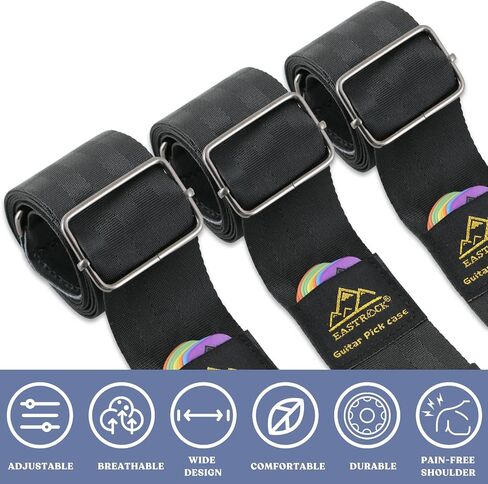 EASTROCK Guitar Strap, Adjustable Cotton Strap, Acoustic Guitar Strap, Electric Guitar Strap, Bass Strap for Beginners (brown) in Saudi Arabia