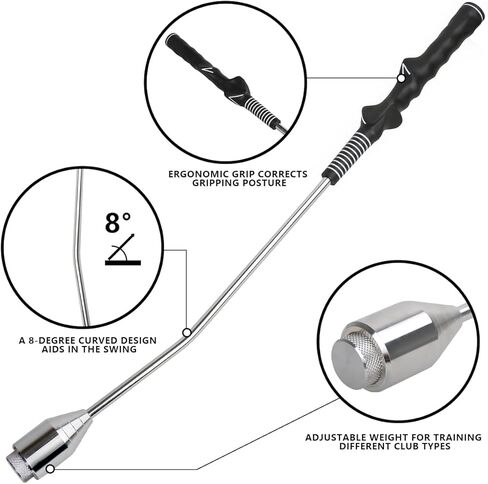 مدرب جولف سوينغ تيمبو، قبضة جولف مصححة، مساعدة للاعبي الجولف الذين يستخدمون اليد اليمنى، مدرب أرجوحة قابل للتعديل بوزنين، يساعد في الأماكن المغلقة أو الهواء الطلق in Kuwait