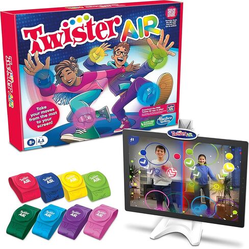 Hasbro Gaming Twister Air Game | AR App Play Game with Wrist and Ankle Bands | Links to Smart Devices | Active Party Games for Kids and Adults | Ages 8+ | for 1+ Players in Kuwait