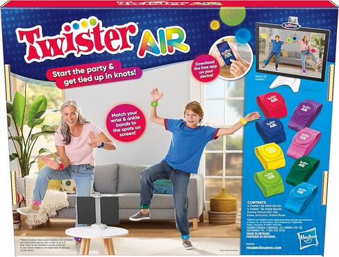 Hasbro Gaming Twister Air Game | AR App Play Game with Wrist and Ankle Bands | Links to Smart Devices | Active Party Games for Kids and Adults | Ages 8+ | for 1+ Players in Kuwait