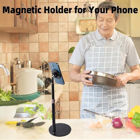 Magnetic Desk Phone Stand, Aluminum Alloy Adjustable Height Phone Holder Compatible with MagSafe for iPhone 15 14 13 12 Plus Pro Max Mini Series,Magsafe Case in Saudi Arabia