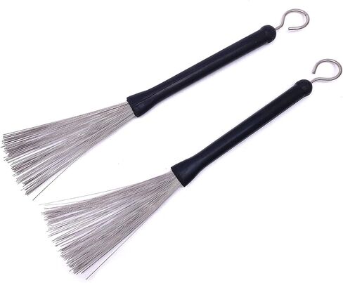2Pair Drum Brushes Set Jazz Nylon Brushes, Retractable Drum Wire Sticks Brushes for Rock Band, Cajon, Jazz Folk Drummer in Saudi Arabia