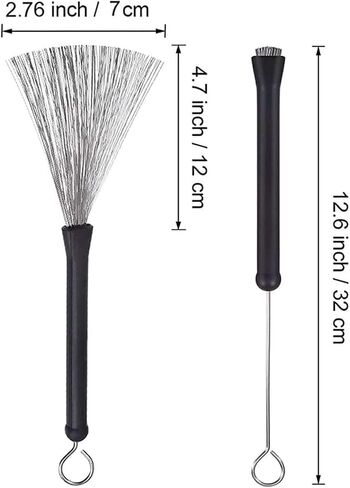 2Pair Drum Brushes Set Jazz Nylon Brushes, Retractable Drum Wire Sticks Brushes for Rock Band, Cajon, Jazz Folk Drummer in Saudi Arabia
