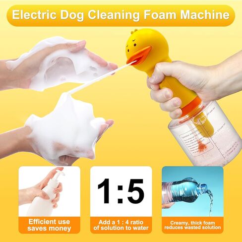 آلة رغوة تنظيف الكلاب الكهربائية، موزع صابون قابل لإعادة الشحن للكلاب 1200 مللي أمبير في وضع الاستعداد الطويل للغاية، سعة 350 مل، مقاومة للماء IPX7، تنظيف عميق لفرو الحيوانات الأليفة، مستلزمات حمام الكلاب (V2) in Kuwait