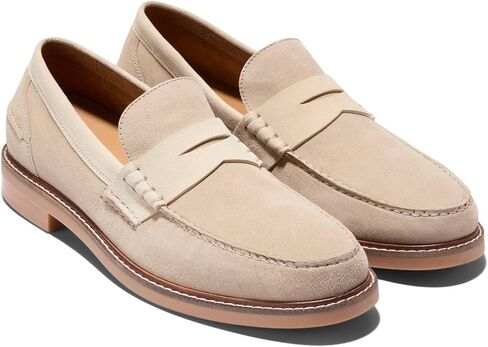 Cole Haan Men's Pinch Prep Penny Loafer, Sesame Suede/White Cap Grey/Natural, 10 Wide in Saudi Arabia