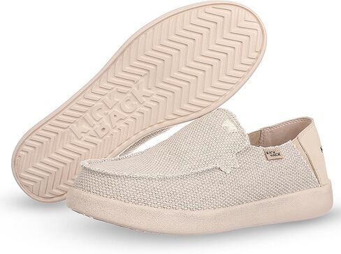 Kickback Barbeach Canvas Mens Slip On Loafers - Lightweight Canvas Slip in Shoes - with Leather Lined Memory Foam Insoles - Mens Casual Slip on Summer Shoes - Machine Washable in Saudi Arabia