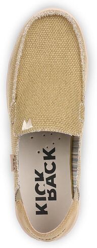 Kickback Barbeach Canvas Mens Slip On Loafers - Lightweight Canvas Slip in Shoes - with Leather Lined Memory Foam Insoles - Mens Casual Slip on Summer Shoes - Machine Washable in Saudi Arabia