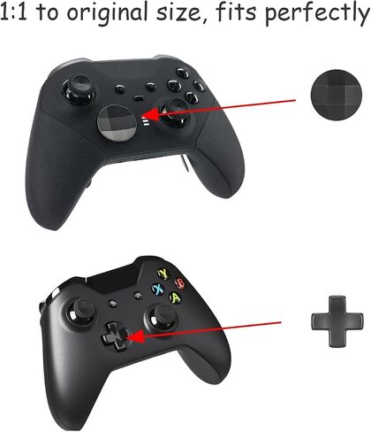 2 حزمة من وسادات D المعدنية لسلسلة Xbox One Elite 2 زر السهم الاتجاهي، ووسادة D القياسية وملحقات استبدال وسادة D الأوجه لجهاز تحكم Xbox One Elite Series 2 (أسود) in Kuwait