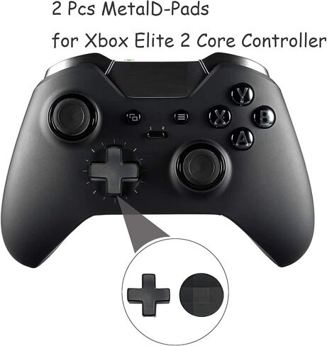 2 حزمة من وسادات D المعدنية لسلسلة Xbox One Elite 2 زر السهم الاتجاهي، ووسادة D القياسية وملحقات استبدال وسادة D الأوجه لجهاز تحكم Xbox One Elite Series 2 (أسود) in Kuwait