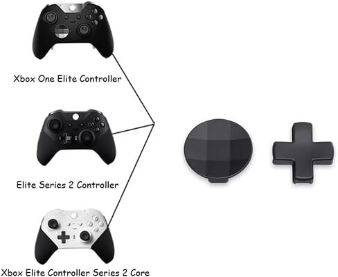 2 حزمة من وسادات D المعدنية لسلسلة Xbox One Elite 2 زر السهم الاتجاهي، ووسادة D القياسية وملحقات استبدال وسادة D الأوجه لجهاز تحكم Xbox One Elite Series 2 (أسود) in Kuwait