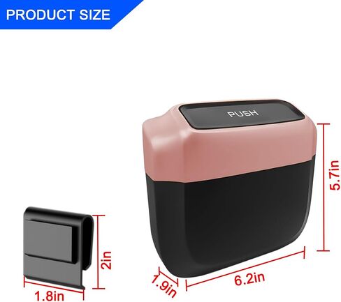 Car Trash Can with Lid, Mini Automotive Built-in Storage Organizer Garbage Bag, Leakproof Vehicle Trash Bin with 2 Trash Bag, Universal for Home Office Kitchen Bedroom（Black/1PCS） in Saudi Arabia