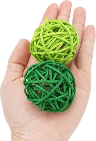 30Pcs St. Patrick's Day Green Rattan Balls Decor, 1.97In/5Cm Natural Wicker Balls Ornament Vase Filler DIY Craft for St. Patrick's Day Spring Party Supplies Home Tree Table Decorations in Saudi Arabia