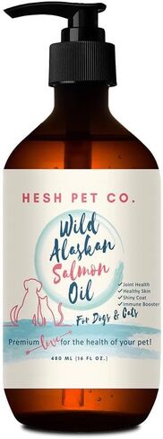 Premium Wild Alaskan Salmon Oil for Dogs & Cats 16oz Skin & Coat Natural Liquid Food Supplement for Pets, Fish Oil, Omega 3, EPA + DHA Fatty Acids for Joint Function, Immune & Heart Health! in Kuwait