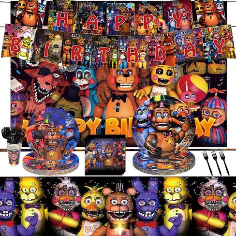 لوازم حفلات عيد الميلاد من خمس ليالٍ - 123 قطعة من زينة عيد الميلاد ذات طابع لعبة الدب، تتضمن أطباق مقاس 7 بوصات و9 بوصات، وخلفية، ولافتة، ومفرش طاولة، ومناديل ورقية، وأكواب، وشوك لأعياد ميلاد الأولاد والبنات in Kuwait