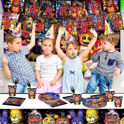 لوازم حفلات عيد الميلاد من خمس ليالٍ - 123 قطعة من زينة عيد الميلاد ذات طابع لعبة الدب، تتضمن أطباق مقاس 7 بوصات و9 بوصات، وخلفية، ولافتة، ومفرش طاولة، ومناديل ورقية، وأكواب، وشوك لأعياد ميلاد الأولاد والبنات in Kuwait