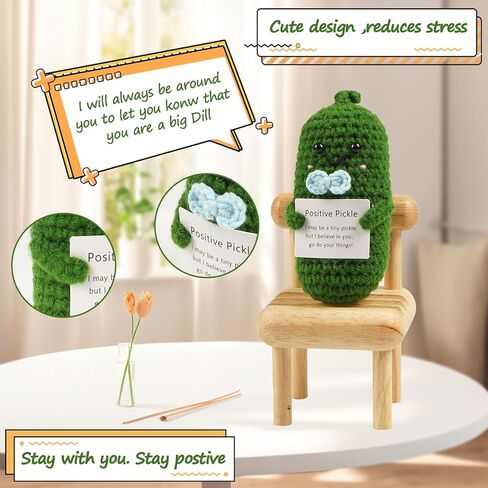 Emotional Support Nuggets,Emotional Support Pickle,Positive Potato,Positive Pickle,Emotional Support Plushes,Positive Crochet Doll,Wool Knitting Toy (Set of 9) in Kuwait