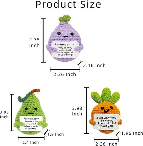 9 Pcs Positve Fruit Doll Crochet, Funny Cute Small Gifts for Friends, Emotional Support Potato Cheer Up Gifts for Women in Kuwait
