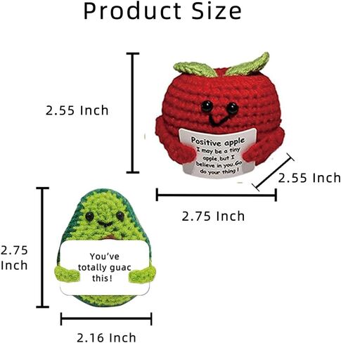 9 Pcs Positve Fruit Doll Crochet, Funny Cute Small Gifts for Friends, Emotional Support Potato Cheer Up Gifts for Women in Kuwait