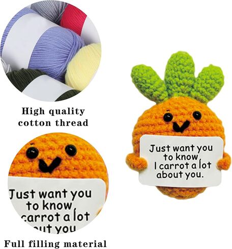 9 Pcs Positve Fruit Doll Crochet, Funny Cute Small Gifts for Friends, Emotional Support Potato Cheer Up Gifts for Women in Kuwait