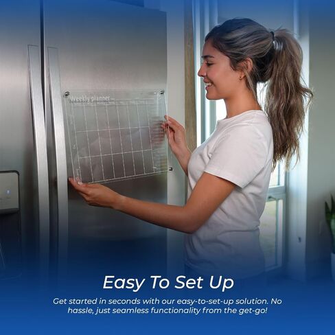 تقويم ثلاجة مغناطيسي مع مخططات لوح أكريليك شفافة شهرية وأسبوعية مقاس 17 بوصة × 12 بوصة للجدار والتركيب المغناطيسي، يتضمن 6 علامات مغناطيسية وممحاة in Kuwait