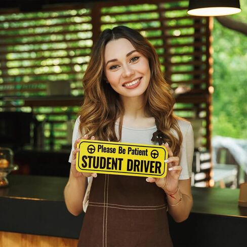 2pcs Student Driver Magnet, Please Be Patient Student Driver Sign Highly Reflective Bumper Sticker for New Student Drivers(Yellow) in Saudi Arabia