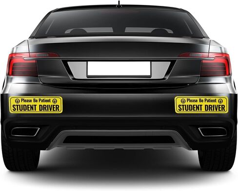 2pcs Student Driver Magnet, Please Be Patient Student Driver Sign Highly Reflective Bumper Sticker for New Student Drivers(Yellow) in Saudi Arabia