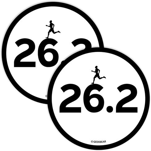 GEEKBEAR 26.2 Marathon Car Magnet (عبوتان) - شكل دائري 4.7 بوصة in Kuwait