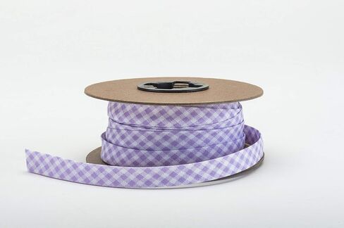 Pearl 1/2" Finished Width Double Fold Polycotton Broadcloth Quilt, Hemming, Sewing, Seaming, Binding, 15 yds, Lilac Gingham Pattern Bias Tape in Saudi Arabia