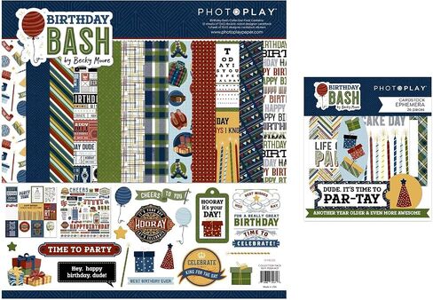 مجموعة مجموعة Photoplay لعيد الميلاد Bash من Generic - مجموعة مجموعة 12 × 12 + قطع بطاقات Ephemera، PP-BDB-08 in Saudi Arabia