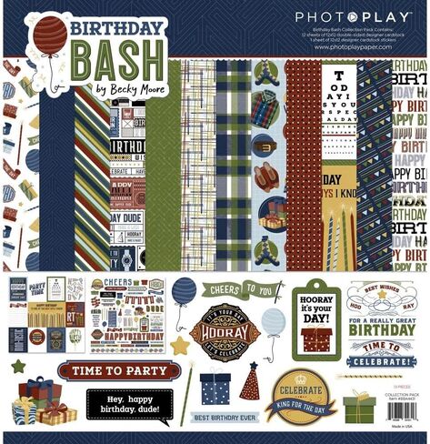 مجموعة مجموعة Photoplay لعيد الميلاد Bash من Generic - مجموعة مجموعة 12 × 12 + قطع بطاقات Ephemera، PP-BDB-08 in Saudi Arabia