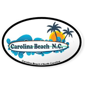 CafePress Carolina Beach NC Surf Design Oval Car Bumper Sticker in Kuwait