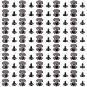 50 Set 10mm Screw Back Rivet Zinc Alloy Decorative Metal Stud Set for Bags Shoes Belts Jackets (Silver Black) in Kuwait