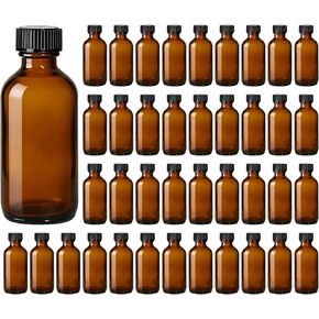 24 حزمة 8 أوقية من الزجاج العنبر بوسطن جولة بوسطن مع أغطية polycone الفينولية-محكمة الإغلاق ، حاويات زجاجية بنية مقاومة للتسرب لخمر Kombucha ، وتخزين التوابل ، والزيوت الأساسية ، والحلول محلية الصنع in Kuwait