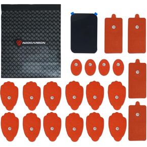 Reusable Electrode Pads for TENS EMS Unit, 20 Replacement Premium Pads and 1 Plastic Holder, Red in Kuwait