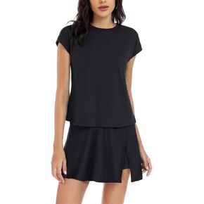 YOINS الصيف 2 قطعة وتتسابق للنساء تنورة قصيرة مجموعات تجريب عادية قصيرة الأكمام التي شيرت و Skorts مطابقة مجموعات in Kuwait